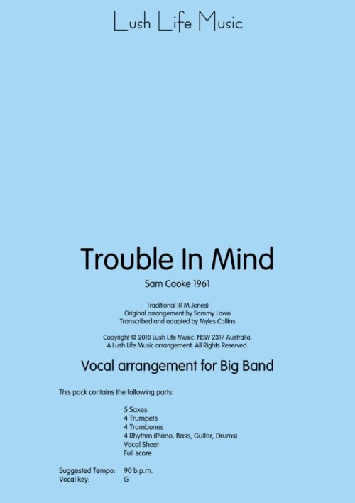 Trouble in Mind (Vocal Solo with Big Band - Score and Parts)